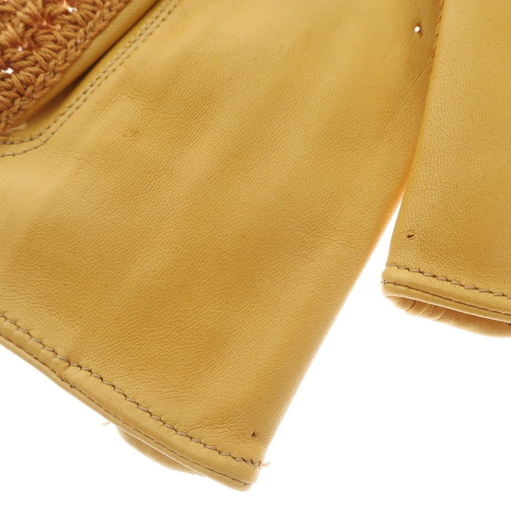 [Used] PIUMELLI Leather Mesh Gloves Camel Color [Size 7 1/2] [BRW] [A/W] [Condition Rank B] ​​[Men&