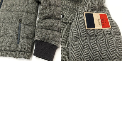 [Used] Moncler MONCLER FLORIAN wool tweed herringbone down jacket blouson black x white [size 0] [GRY] [A/W] [Condition rank B] ​​[Men&