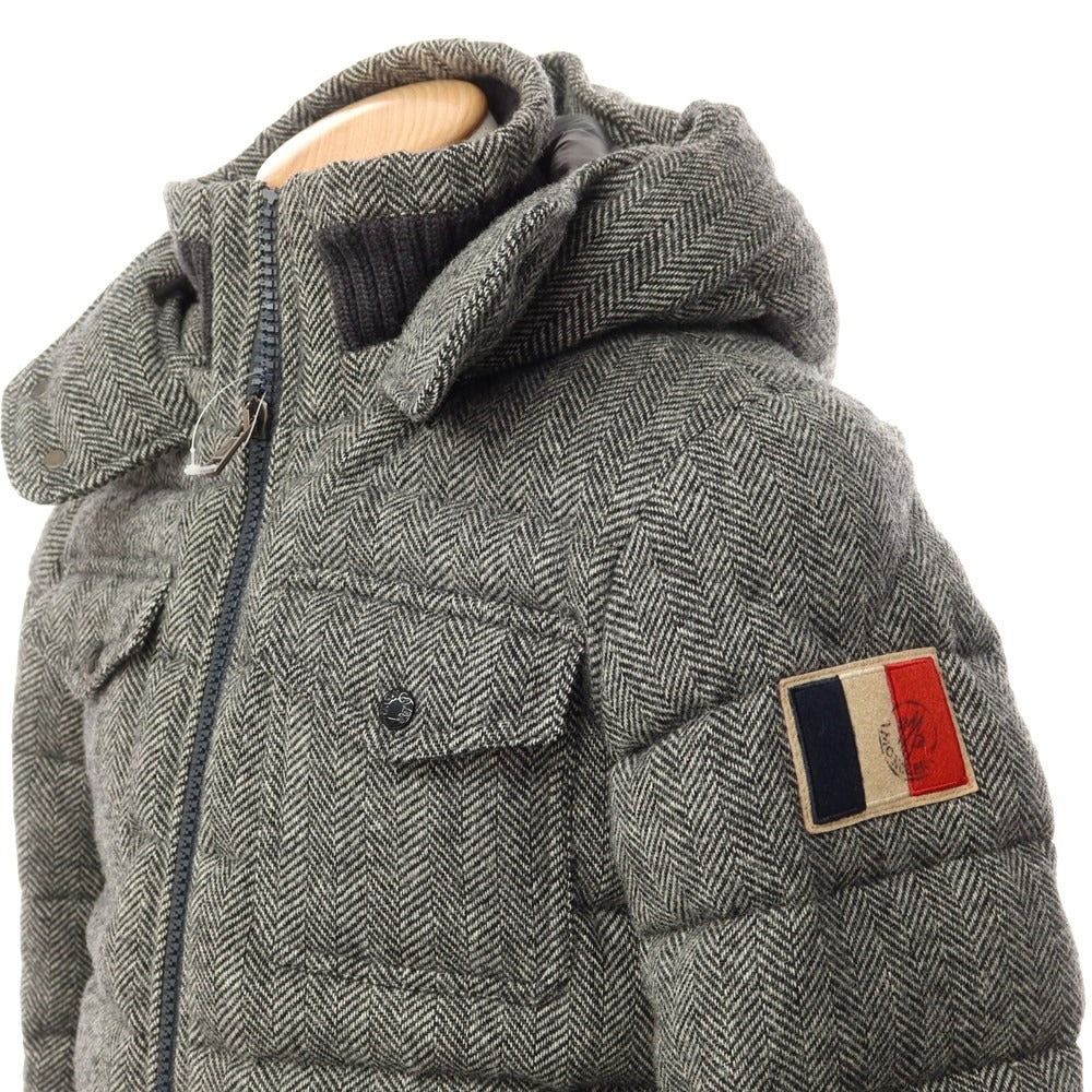 [Used] Moncler MONCLER FLORIAN wool tweed herringbone down jacket blouson black x white [size 0] [GRY] [A/W] [Condition rank B] ​​[Men&
