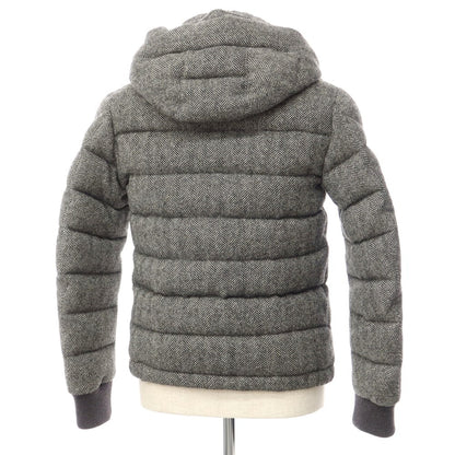 [Used] Moncler MONCLER FLORIAN wool tweed herringbone down jacket blouson black x white [size 0] [GRY] [A/W] [Condition rank B] ​​[Men&