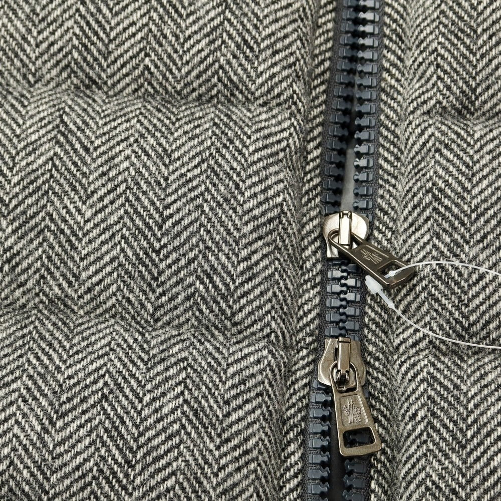 [Used] Moncler MONCLER FLORIAN wool tweed herringbone down jacket blouson black x white [size 0] [GRY] [A/W] [Condition rank B] ​​[Men&