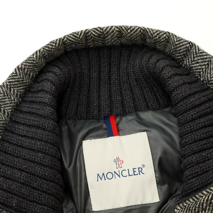 [Used] Moncler MONCLER FLORIAN wool tweed herringbone down jacket blouson black x white [size 0] [GRY] [A/W] [Condition rank B] ​​[Men&
