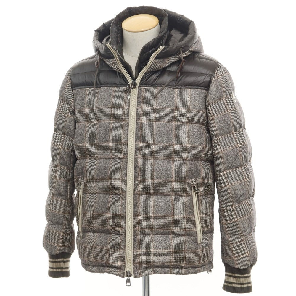 [Used] Moncler MONCLER EUSEBE nylon check down jacket blouson gray x brown [Size 1] [GRY] [A/W] [Condition Rank B] ​​[Men&