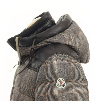 [Used] Moncler MONCLER EUSEBE nylon check down jacket blouson gray x brown [Size 1] [GRY] [A/W] [Condition Rank B] ​​[Men&