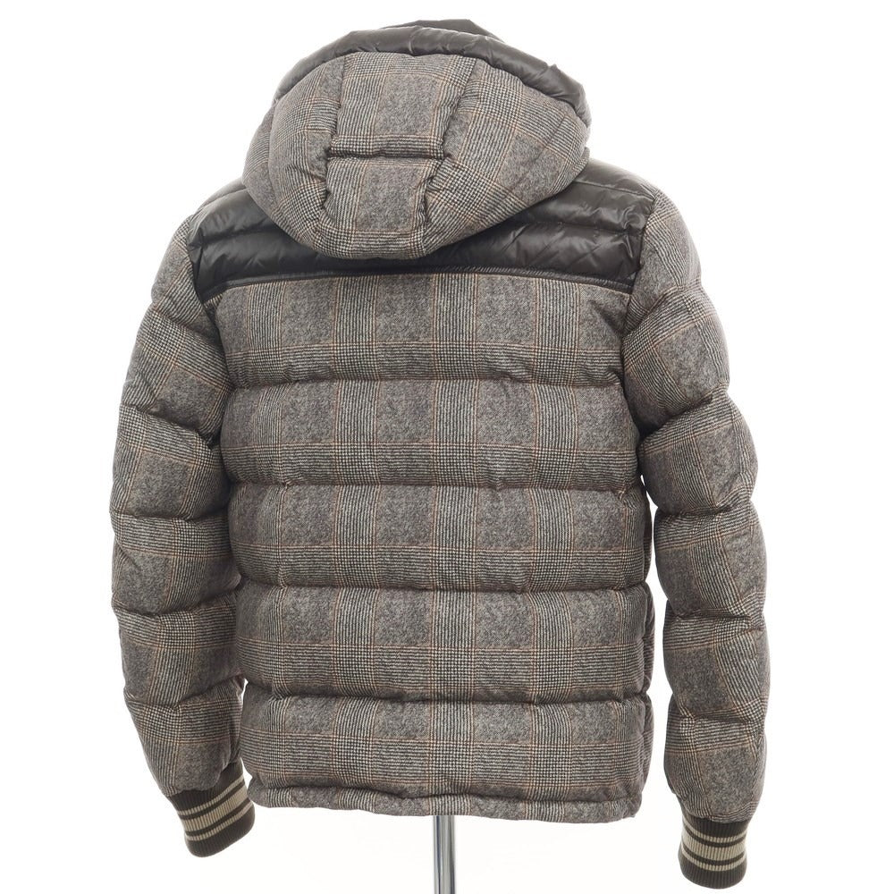 [Used] Moncler MONCLER EUSEBE nylon check down jacket blouson gray x brown [Size 1] [GRY] [A/W] [Condition Rank B] ​​[Men&