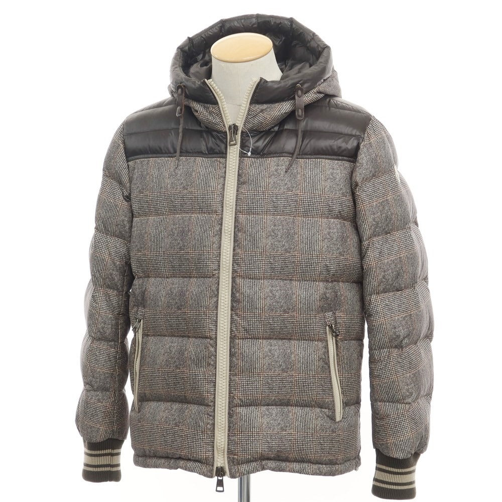 [Used] Moncler MONCLER EUSEBE nylon check down jacket blouson gray x brown [Size 1] [GRY] [A/W] [Condition Rank B] ​​[Men&