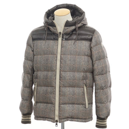 [Used] Moncler MONCLER EUSEBE nylon check down jacket blouson gray x brown [Size 1] [GRY] [A/W] [Condition Rank B] ​​[Men&