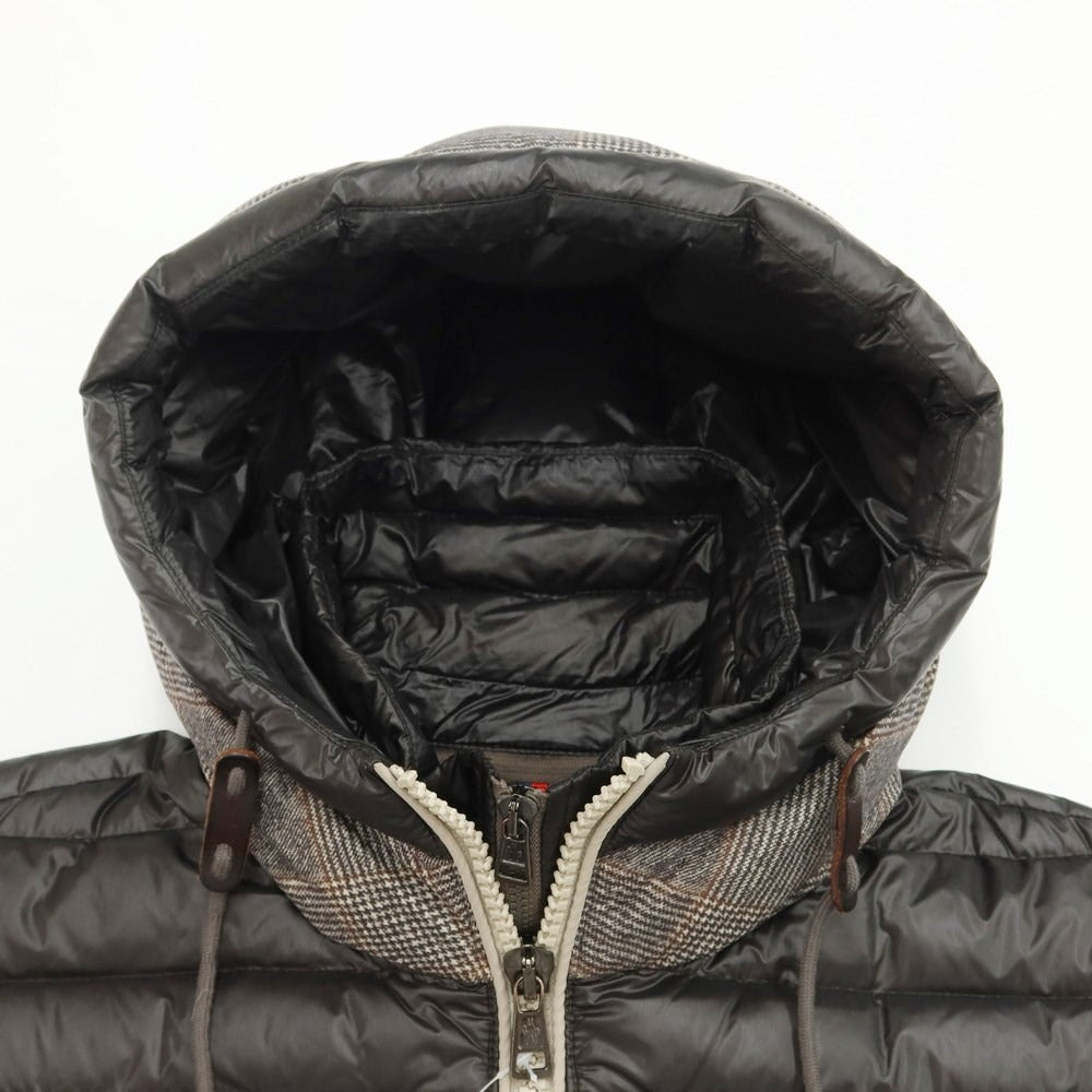 [Used] Moncler MONCLER EUSEBE nylon check down jacket blouson gray x brown [Size 1] [GRY] [A/W] [Condition Rank B] ​​[Men&