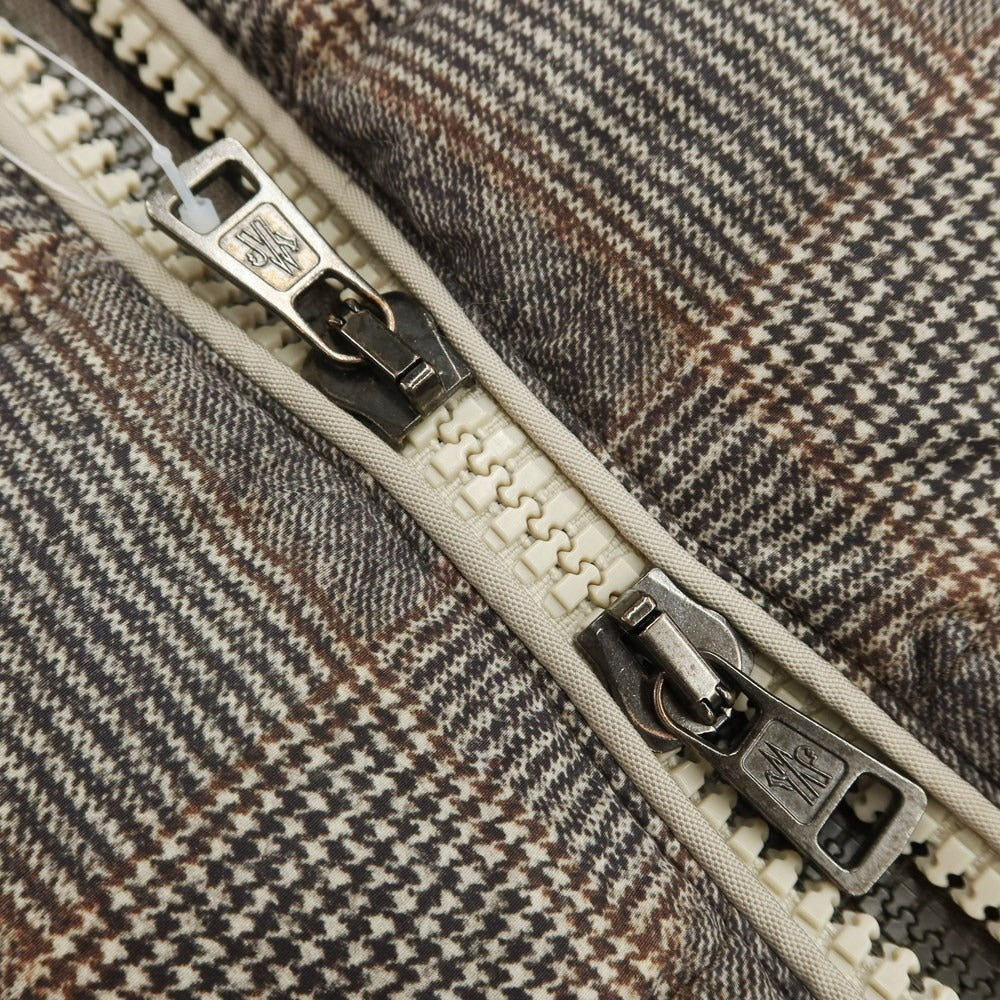 [Used] Moncler MONCLER EUSEBE nylon check down jacket blouson gray x brown [Size 1] [GRY] [A/W] [Condition Rank B] ​​[Men&