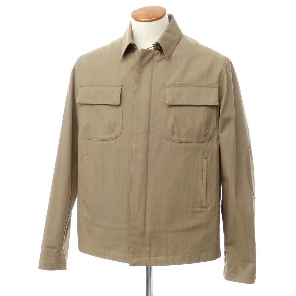 [Used] Bagutta Herringbone Cotton Zip-up Work Jacket Khaki [M] [Condition Rank B] [Men&