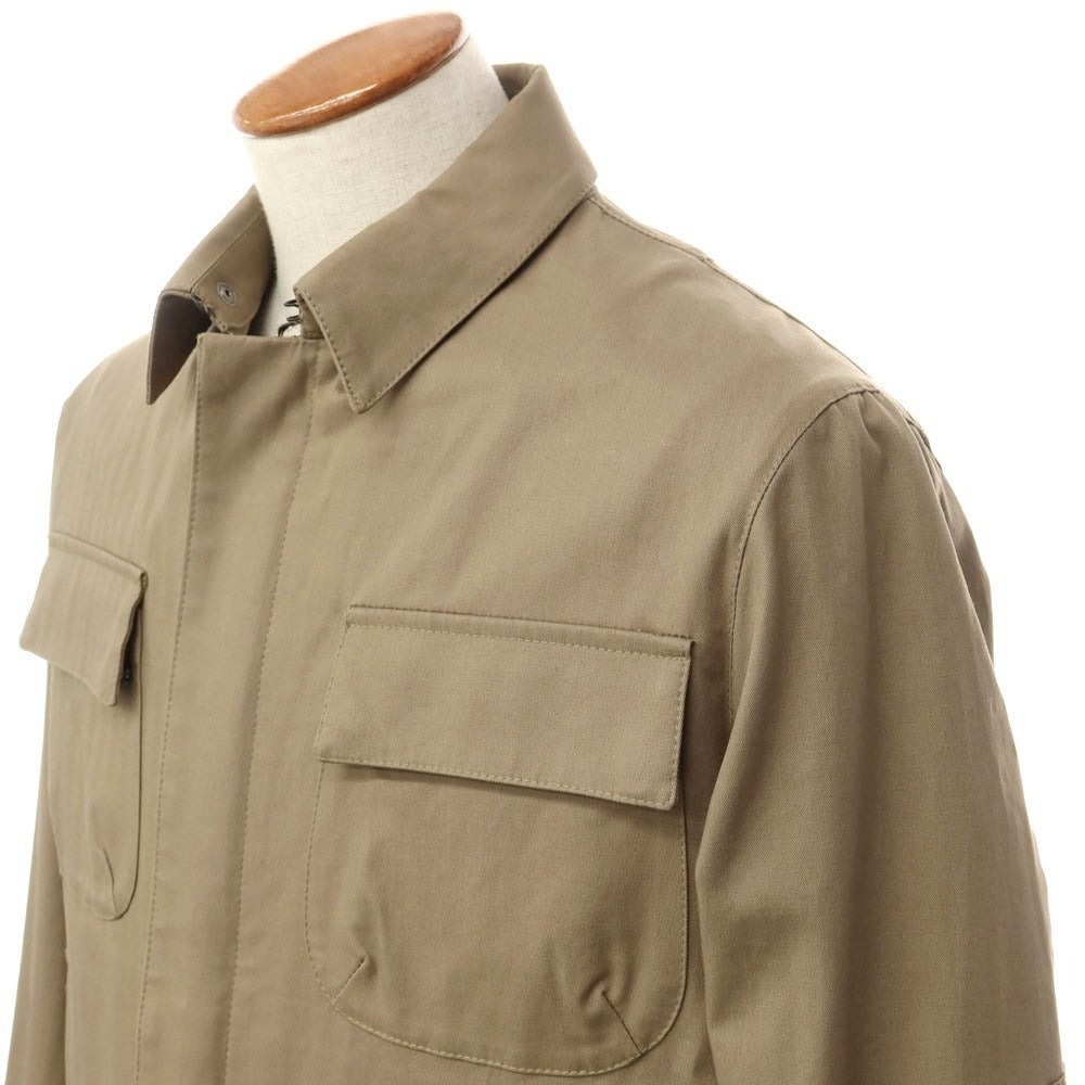 [Used] Bagutta Herringbone Cotton Zip-up Work Jacket Khaki [M] [Condition Rank B] [Men&