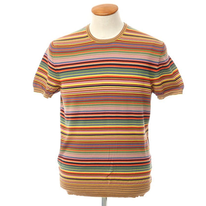 [Used] Drumohr Cotton Striped Short Sleeve Crew Neck Pullover Knit Multicolor [48] [Condition Rank B] [Men&