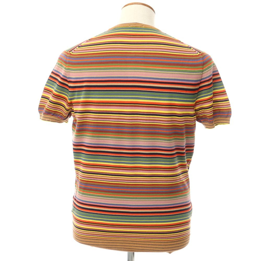 [Used] Drumohr Cotton Striped Short Sleeve Crew Neck Pullover Knit Multicolor [48] [Condition Rank B] [Men&