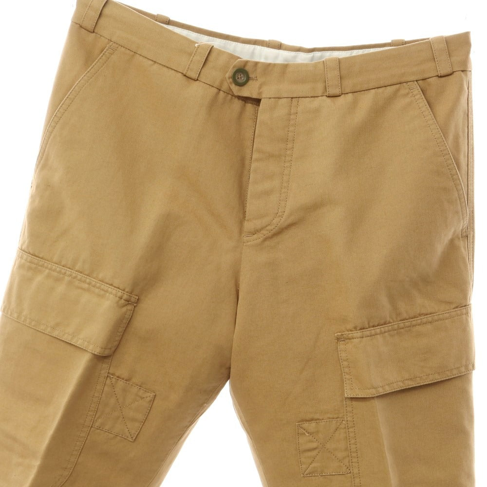 [Used] PT TORINO Cotton Linen Cargo Pants, Camel [32] [Condition Rank C] [Men&