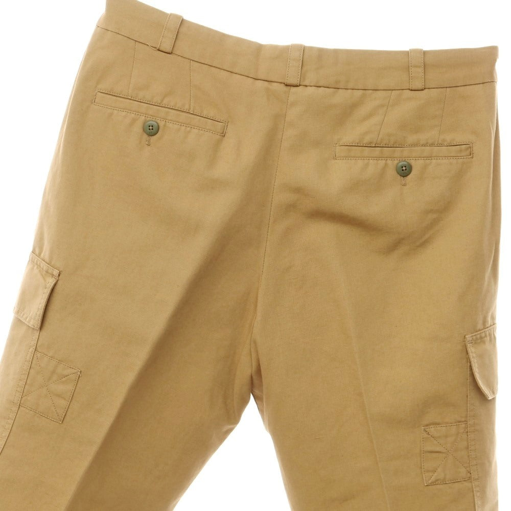 [Used] PT TORINO Cotton Linen Cargo Pants, Camel [32] [Condition Rank C] [Men&