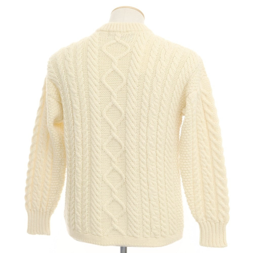 【中古】ガンジーウーレンズ GUERNSEY WOOLLENS SHIPS別注 ウール ケーブルニット プルオーバーニット アイボリー【サイズ36】【BEI】【A/W】【状態ランクC】【メンズ】【768896】