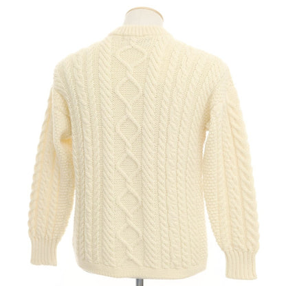 [Used] Guernsey Woolens SHIPS special order wool cable knit pullover knit ivory [size 36] [BEI] [A/W] [Condition rank C] [Men&