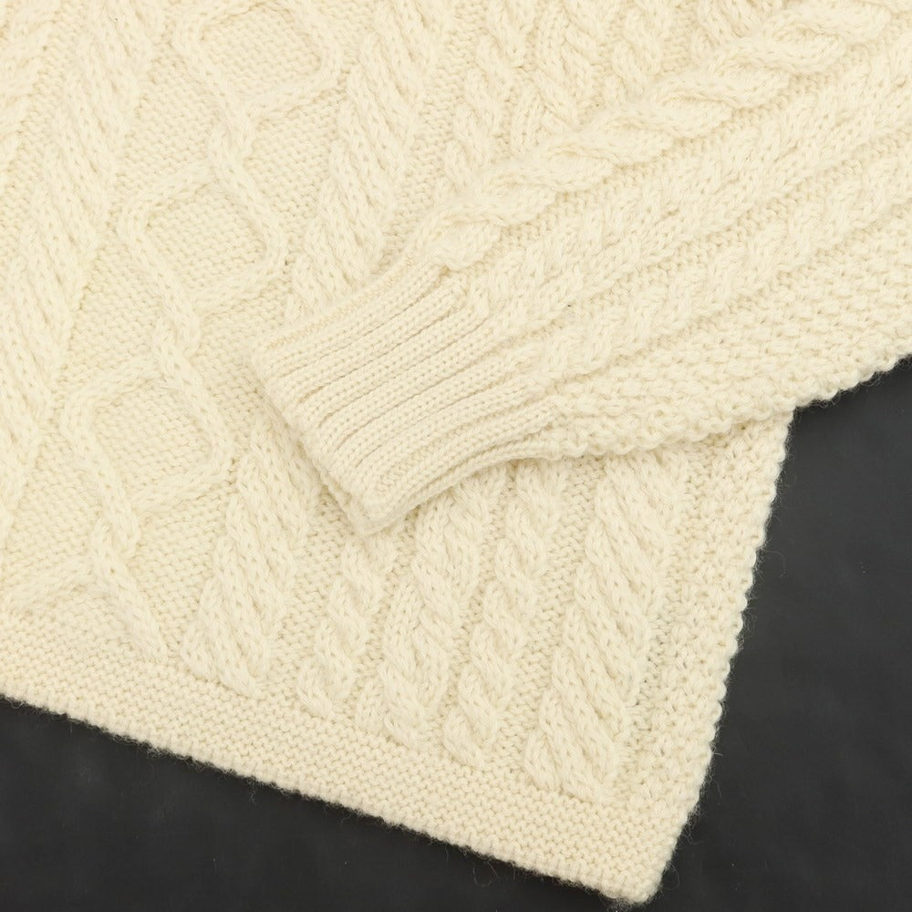[Used] Guernsey Woolens SHIPS special order wool cable knit pullover knit ivory [size 36] [BEI] [A/W] [Condition rank C] [Men&