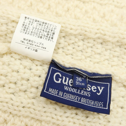 [Used] Guernsey Woolens SHIPS special order wool cable knit pullover knit ivory [size 36] [BEI] [A/W] [Condition rank C] [Men&