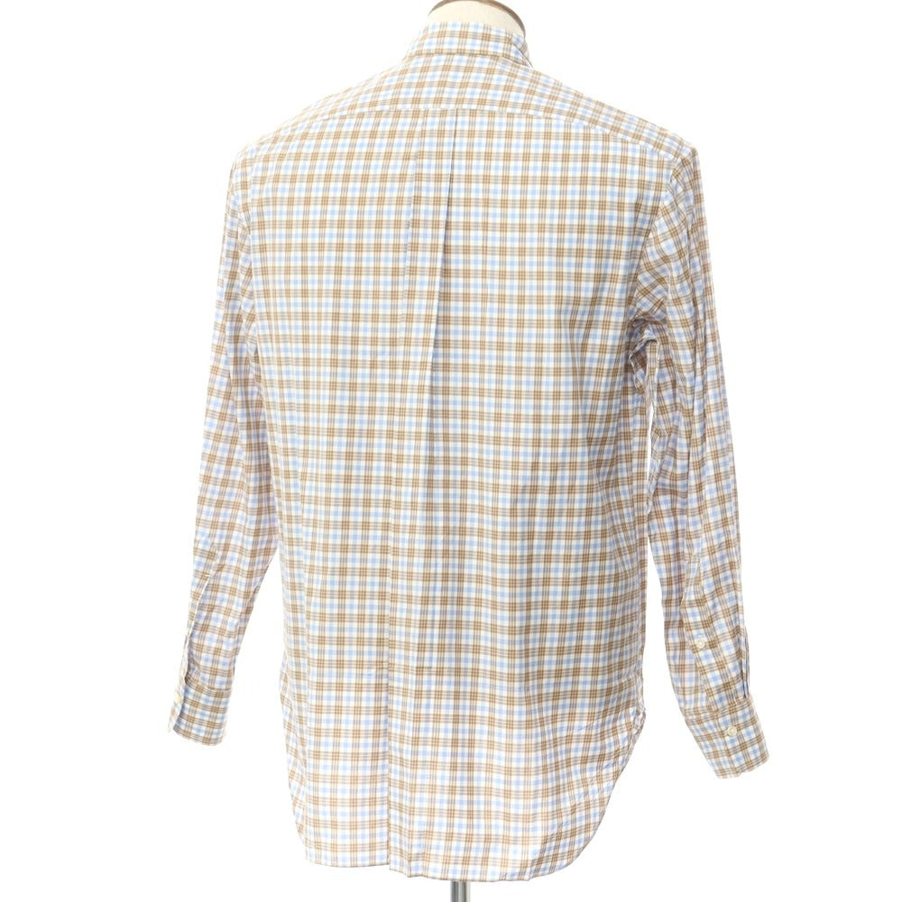 [Used] Luigi Borrelli Cotton Check Button-down Casual Shirt White x Brown [Size 41] [BRW] [S/S/A/W] [Condition Rank C] [Men&