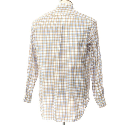 [Used] Luigi Borrelli Cotton Check Button-down Casual Shirt White x Brown [Size 41] [BRW] [S/S/A/W] [Condition Rank C] [Men&