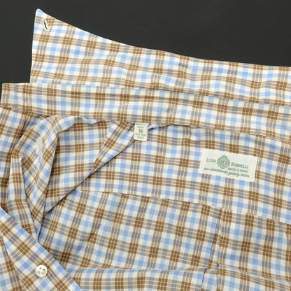 [Used] Luigi Borrelli Cotton Check Button-down Casual Shirt White x Brown [Size 41] [BRW] [S/S/A/W] [Condition Rank C] [Men&