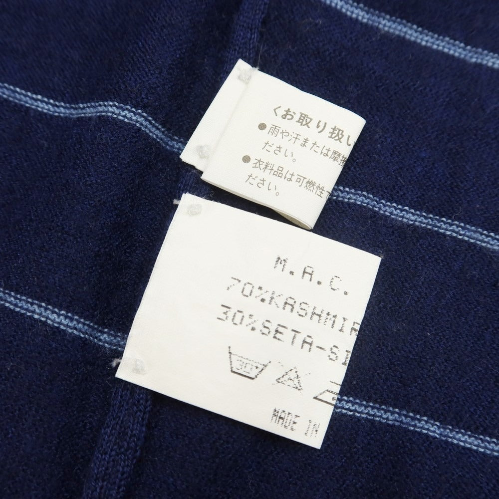 [Used] Malo Cashmere Silk Border Mock Neck Knit Navy [Size 50] [NVY] [A/W] [Condition Rank D] [Men&