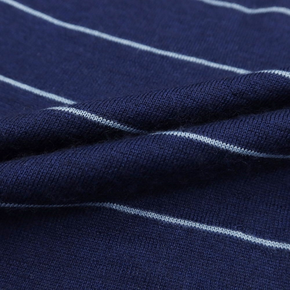 [Used] Malo Cashmere Silk Border Mock Neck Knit Navy [Size 50] [NVY] [A/W] [Condition Rank D] [Men&