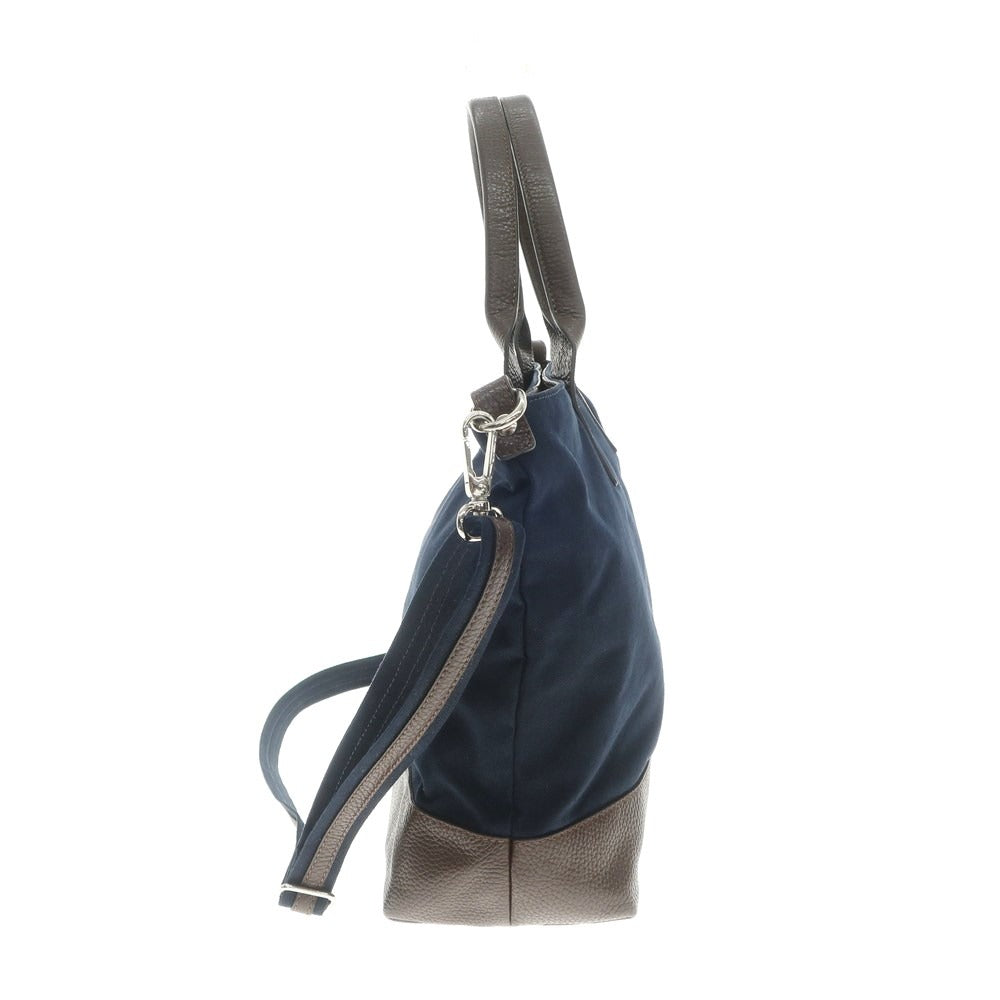 [Used] TRAMONTANO canvas shoulder bag, navy x brown [Condition: B] [Men&