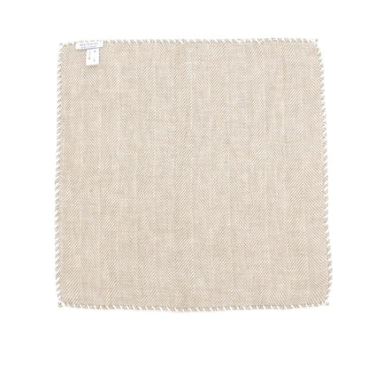 [Used] Mungai Herringbone Linen Pocket Square Beige x White [BEI] [S/S/A/W] [Condition Rank B] ​​[Men&