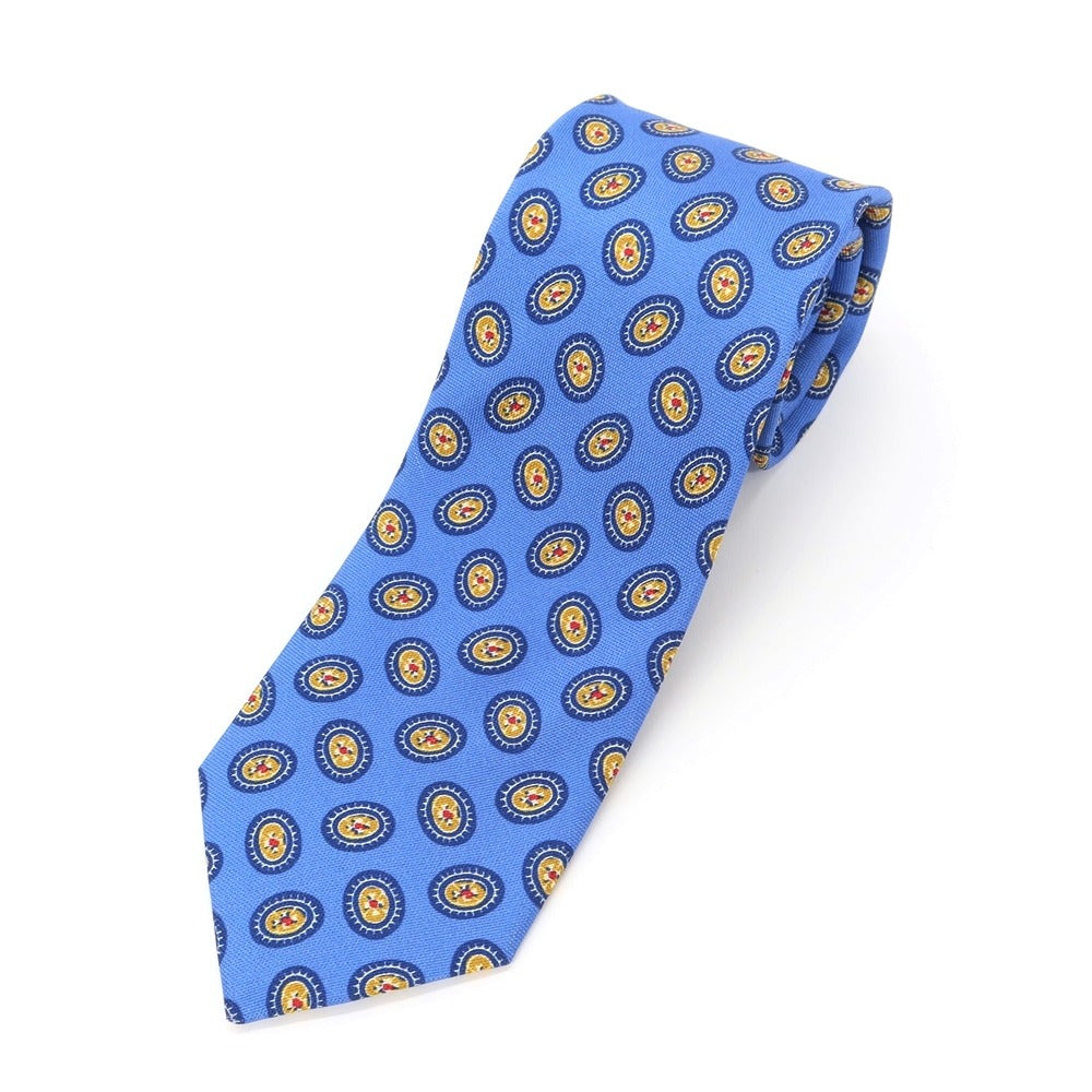 [New Outlet] GIERRE Small Pattern Print Tri-Fold Silk Tie Blue [BLU] [S/S/A/W] [Condition Rank N-] [Men&