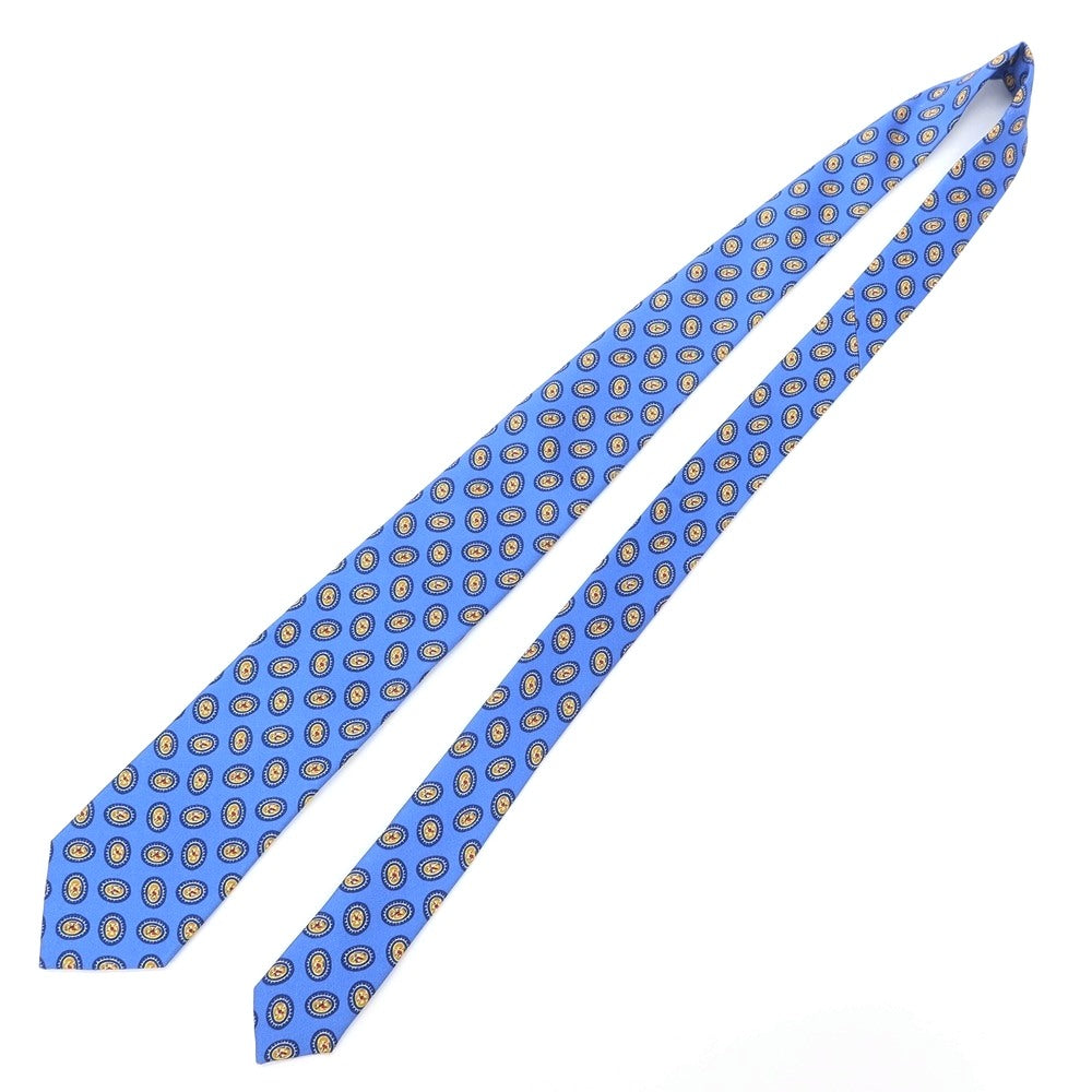 [New Outlet] GIERRE Small Pattern Print Tri-Fold Silk Tie Blue [BLU] [S/S/A/W] [Condition Rank N-] [Men&