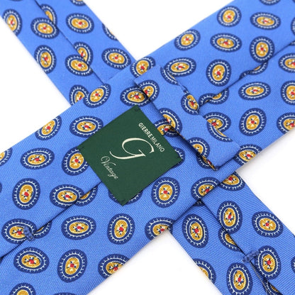 [New Outlet] GIERRE Small Pattern Print Tri-Fold Silk Tie Blue [BLU] [S/S/A/W] [Condition Rank N-] [Men&