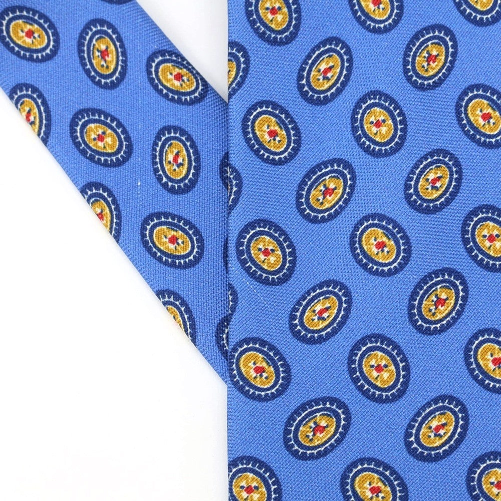 [New Outlet] GIERRE Small Pattern Print Tri-Fold Silk Tie Blue [BLU] [S/S/A/W] [Condition Rank N-] [Men&