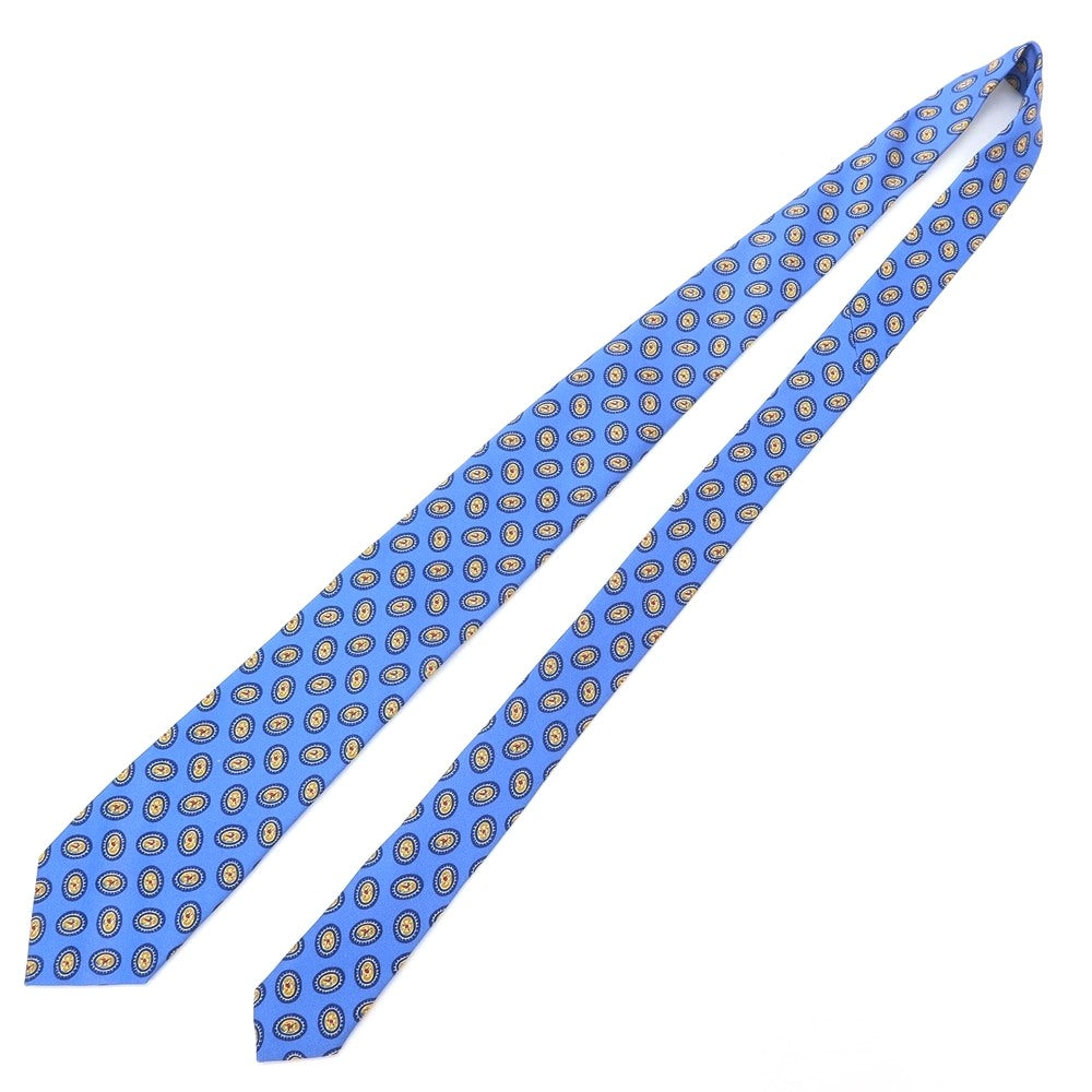 [New Outlet] GIERRE Small Pattern Print Tri-Fold Silk Tie Blue [BLU] [S/S/A/W] [Condition Rank N-] [Men&