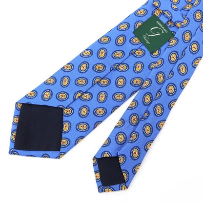 [New Outlet] GIERRE Small Pattern Print Tri-Fold Silk Tie Blue [BLU] [S/S/A/W] [Condition Rank N-] [Men&