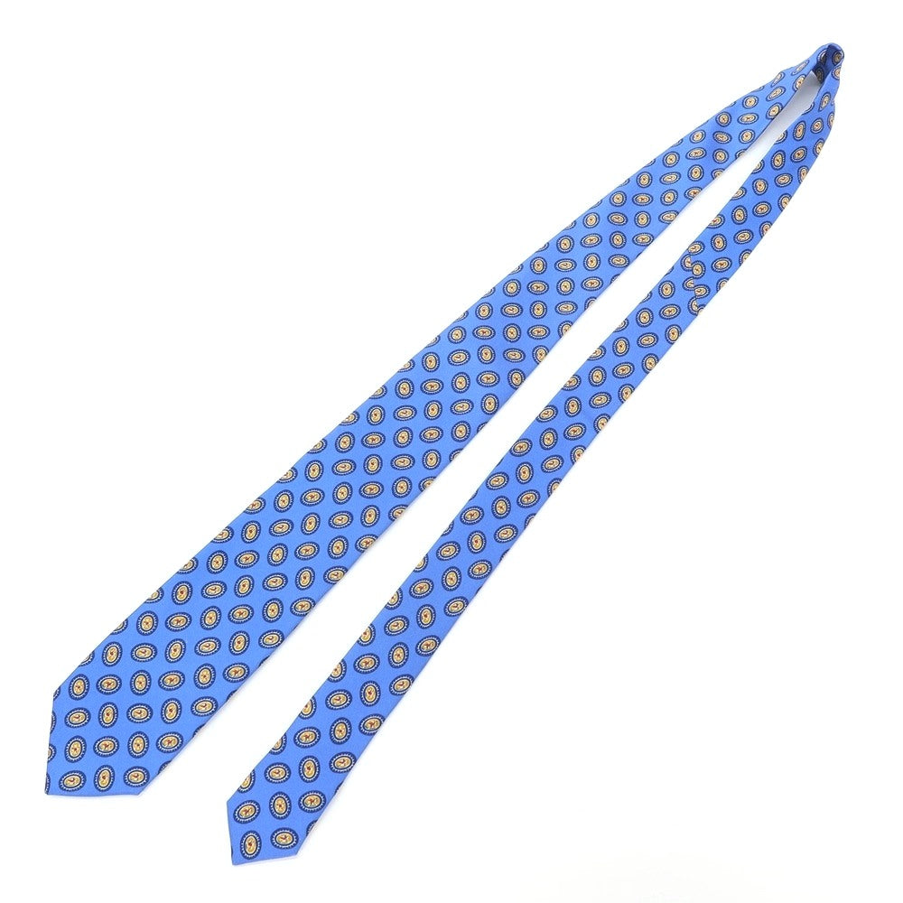 [New Outlet] GIERRE Small Pattern Print Tri-Fold Silk Tie Blue [BLU] [S/S/A/W] [Condition Rank N-] [Men&