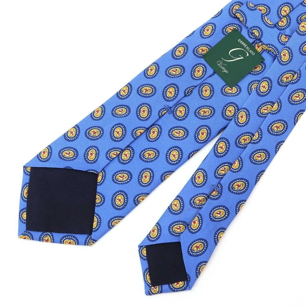 [New Outlet] GIERRE Small Pattern Print Tri-Fold Silk Tie Blue [BLU] [S/S/A/W] [Condition Rank N-] [Men&