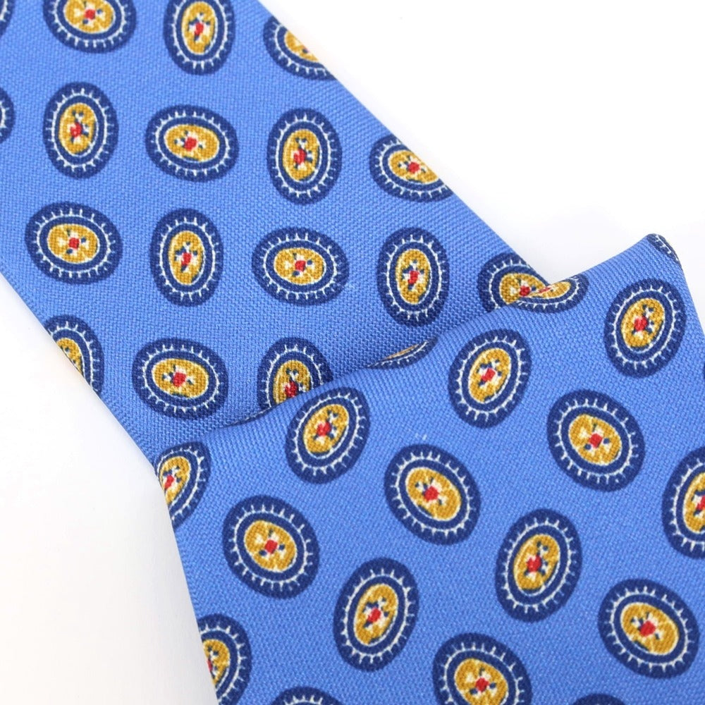 [New Outlet] GIERRE Small Pattern Print Tri-Fold Silk Tie Blue [BLU] [S/S/A/W] [Condition Rank N-] [Men&