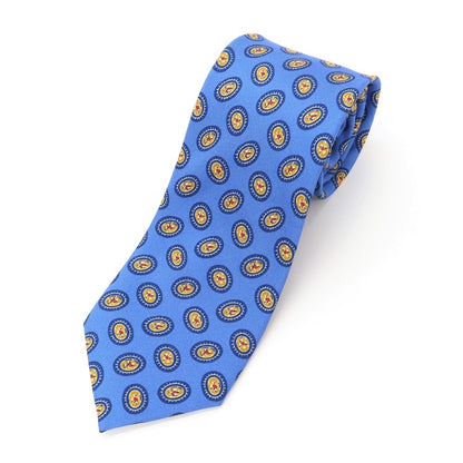 [New Outlet] GIERRE Small Pattern Print Tri-Fold Silk Tie Blue [BLU] [S/S/A/W] [Condition Rank N-] [Men&