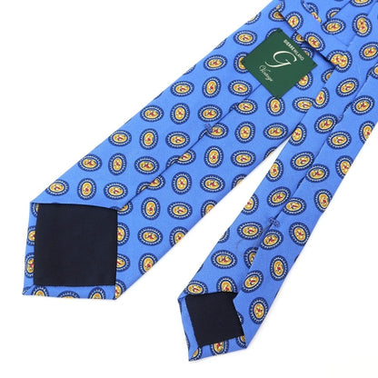 [New Outlet] GIERRE Small Pattern Print Tri-Fold Silk Tie Blue [BLU] [S/S/A/W] [Condition Rank N-] [Men&