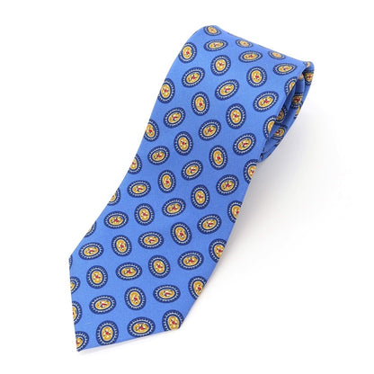 [New Outlet] GIERRE Small Pattern Print Tri-Fold Silk Tie Blue [BLU] [S/S/A/W] [Condition Rank N-] [Men&