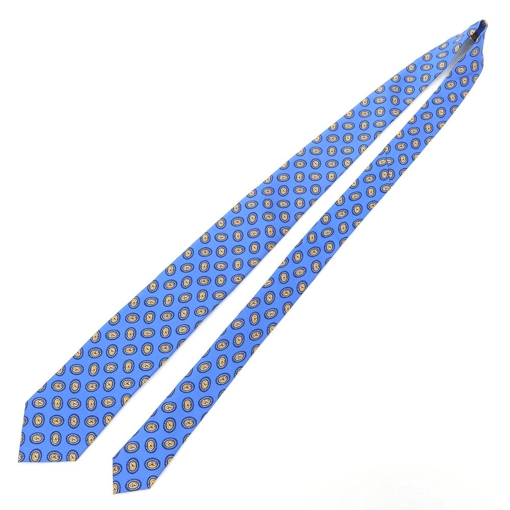 [New Outlet] GIERRE Small Pattern Print Tri-Fold Silk Tie Blue [BLU] [S/S/A/W] [Condition Rank N-] [Men&