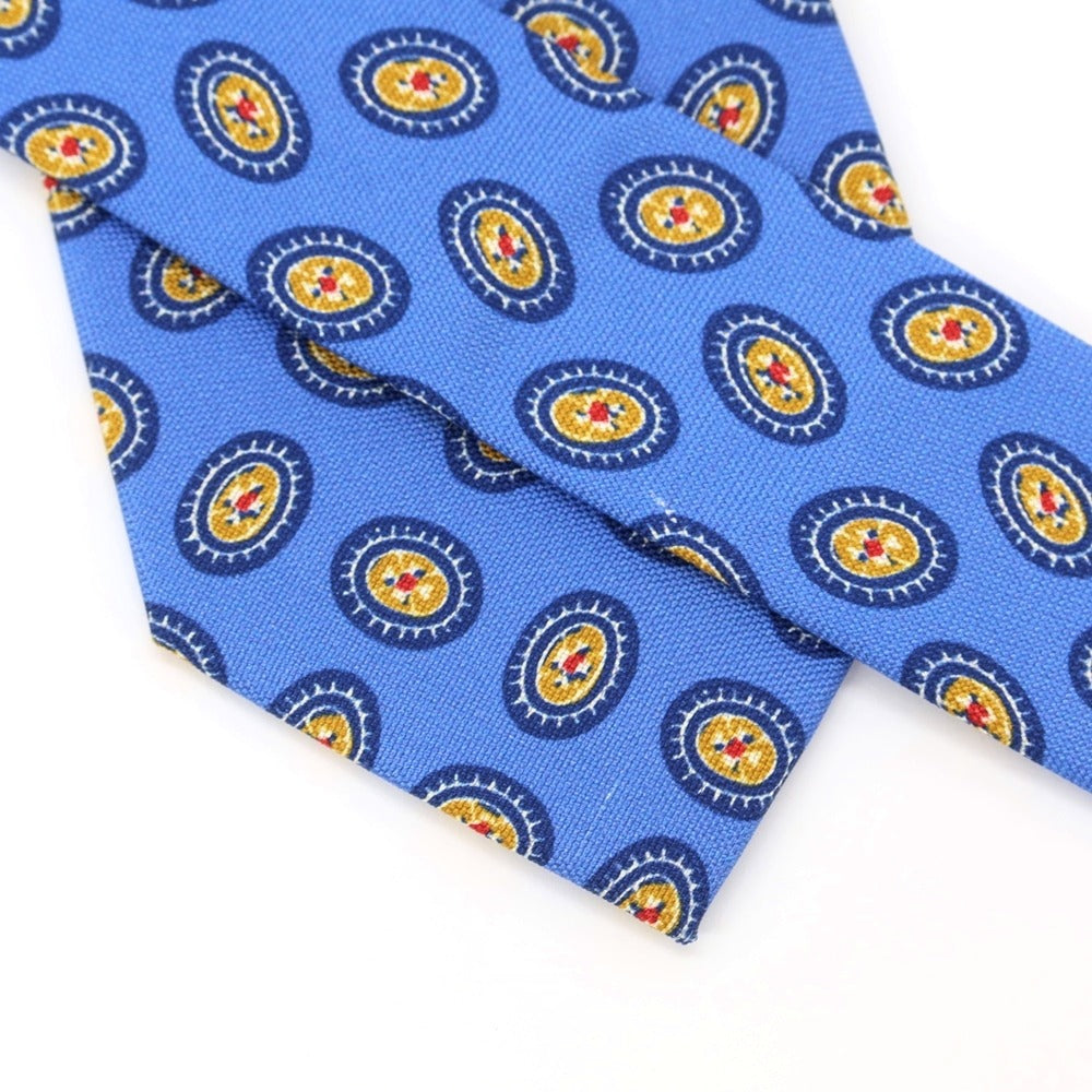 [New Outlet] GIERRE Small Pattern Print Tri-Fold Silk Tie Blue [BLU] [S/S/A/W] [Condition Rank N-] [Men&