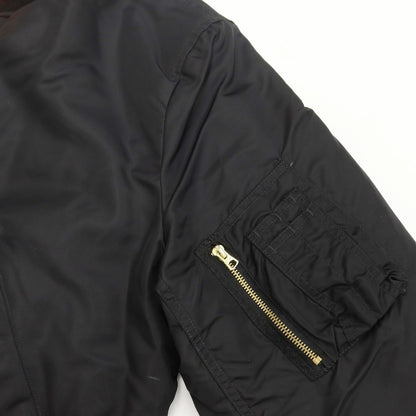 【中古】バレイアパレル VALLEY APPAREL リバーシブル MA-1 フライトジャケット ブルゾン ブラックxオレンジ【サイズL】【BLK】【A/W】【状態ランクB】【メンズ】【768878】