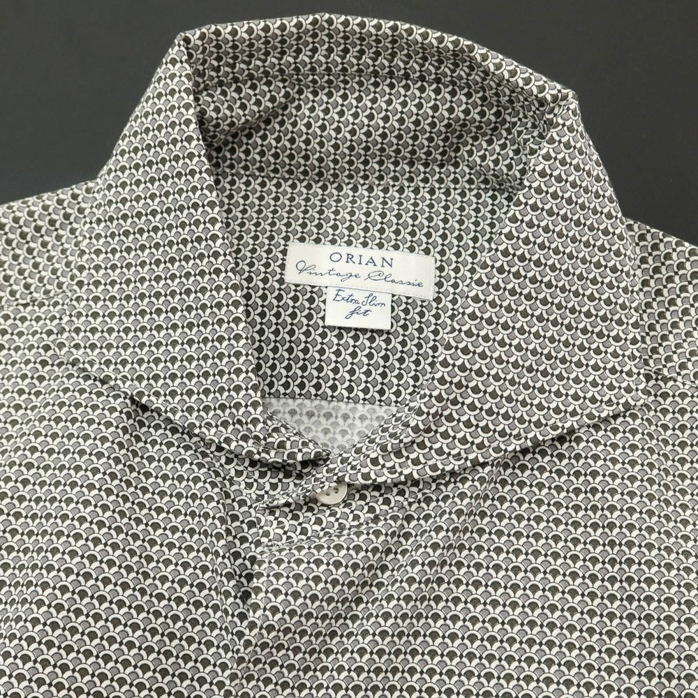 [Used] [Unused] ORIAN Cotton Horizontal Collar Casual Shirt Gray x White [Size 40] [GRY] [S/S/A/W] [Condition Rank S] [Men&