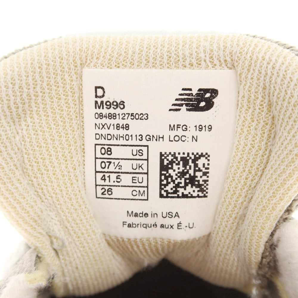 [Used] New Balance M996 USA made sneakers, warm grey [Size 26cm] [GRY] [S/S/A/W] [Condition Rank B] ​​[Men&