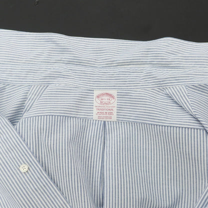 [Used] Brooks Brothers Cotton Striped Button-down Shirt White x Blue [Size 16.5] [WHT] [S/S/A/W] [Condition Rank C] [Men&