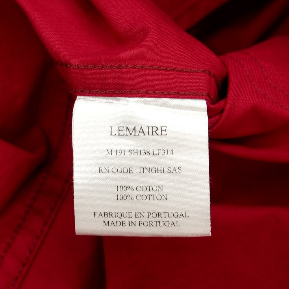 ルメール LEMAIRE コットン ストライプ オープンカラー カジュアルシャツ ホワイトxブラック【サイズS】【メンズ】