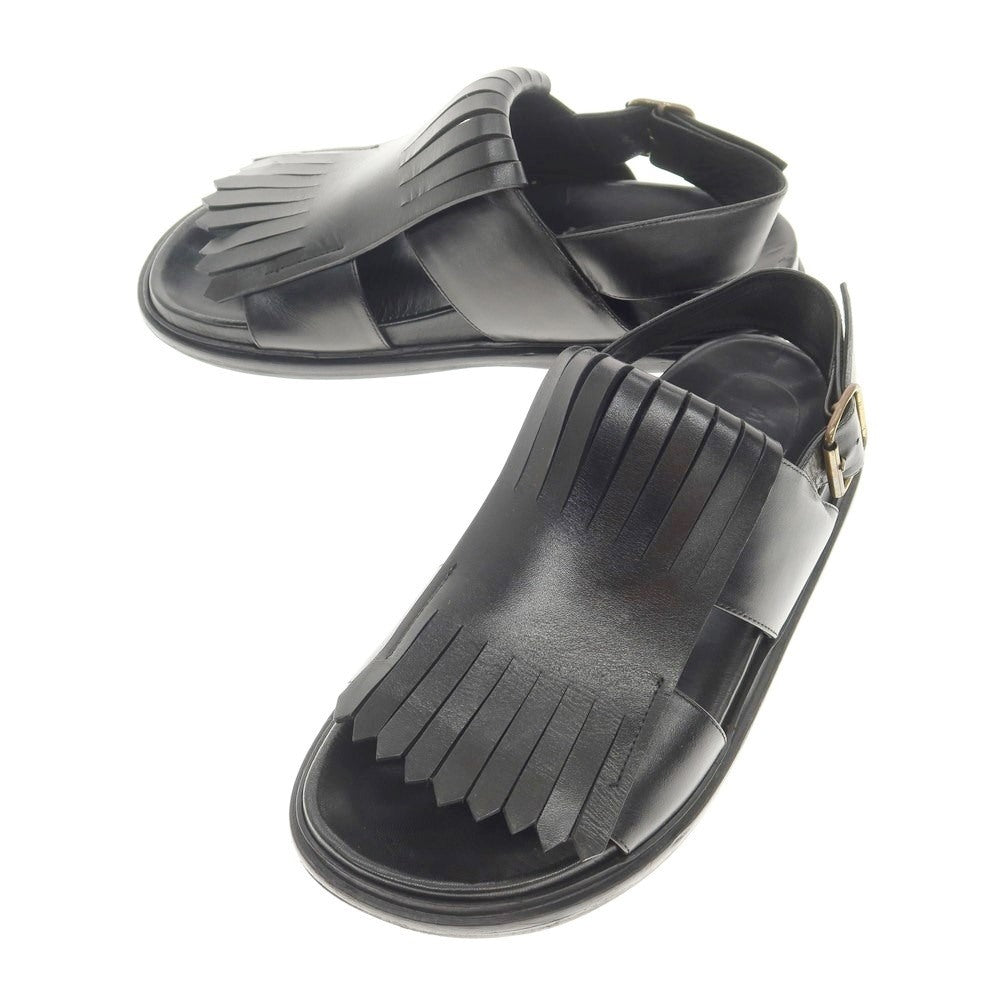 【中古】マルニ MARNI レザー キルトタッセル サンダル ブラック【サイズ41】【BLK】【S/S】【状態ランクC】【メンズ】【768874】